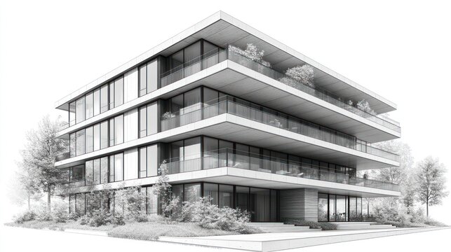 Modern Architectural Design: A Sleek Multi-Story Building
