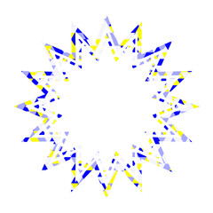 ステンドグラス風吹き出し　三角形模様　ギザギザした形