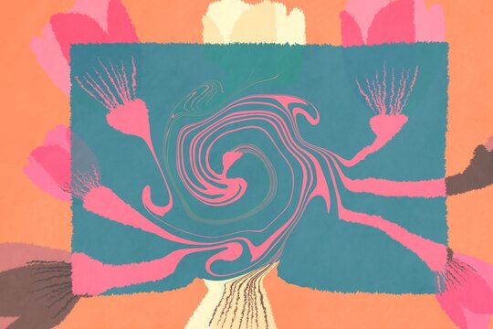 Abstract swirling pattern with vibrant brush strokes