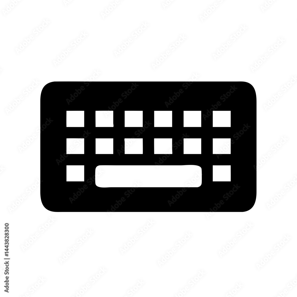 Aufkleber keyboard vector icon for computer input device and typing interface for technology users online