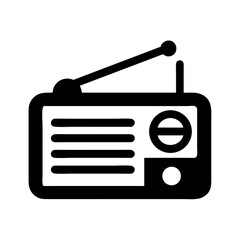 Find vintage radio vector illustration, classic am fm receiver icon, retro broadcast design, audio