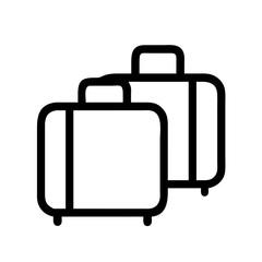 Travel luggage bags vector icon illustration for vacation trip journey and adventure design needs