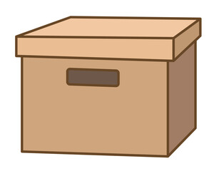 Cardboard box - vector full color image. Cardboard box