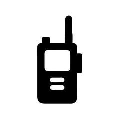 Portable walkie talkie communication device icon for wireless radio transceiver technology use case