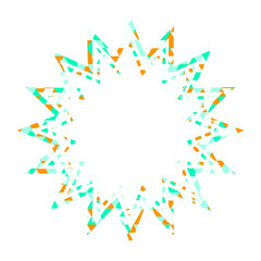 Naklejka premium ステンドグラス風吹き出し 三角形模様 ギザギザした形