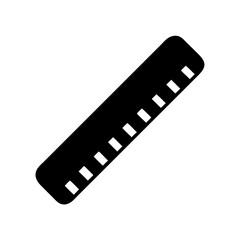 Fototapeta premium Vector graphic of a black ruler for measuring length in inches or centimeters for school use