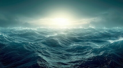 Dramatic Ocean Waves: A Stormy Seascape