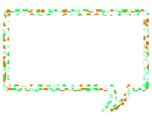 ステンドグラス風吹き出し　三角形模様　四角形