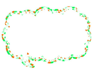 ステンドグラス風吹き出し　三角形模様　細長い雲形