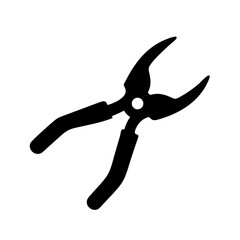 Isolated black and white pliers tool vector illustration for construction and repair work projects