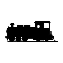 Obraz premium Vintage steam train silhouette vector illustration for transportation and travel designs graphic art