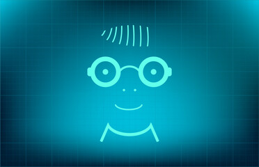 Vector icon on blue background with gradient