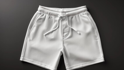 White shorts on a black background cut out. Mock-up