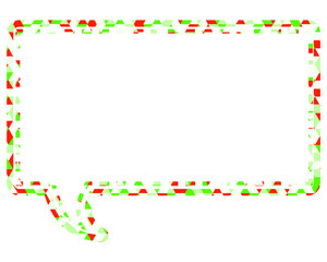 ステンドグラス風吹き出し　三角形模様　四角形