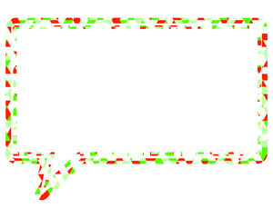 ステンドグラス風吹き出し　三角形模様　四角形