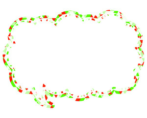 ステンドグラス風吹き出し　三角形模様　細長い雲形