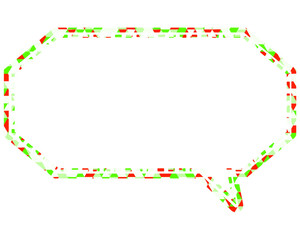 ステンドグラス風吹き出し　三角形模様　細長い八角形