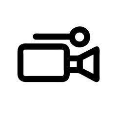 Video camera icon vector illustration for film production and recording equipment symbol design