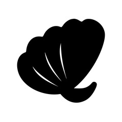 Black seashell vector graphic for summer beach designs and nautical themed illustrations and art projects