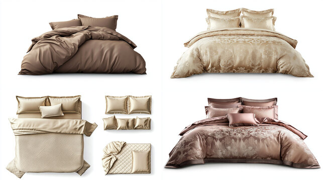 Luxury bedding sets in brown and beige.