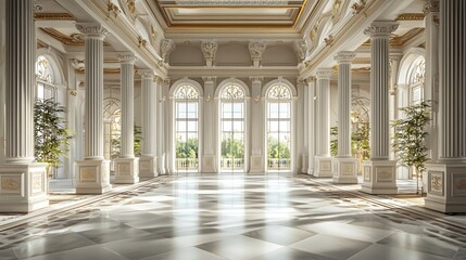 Fototapeta premium Architectural interior hall space