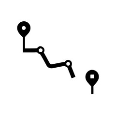 Find route destination path travel direction navigation gps map journey location pointer icon symbol