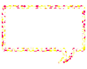 ステンドグラス風吹き出し　三角形模様　四角形