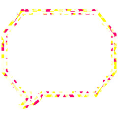 ステンドグラス風吹き出し　三角形模様　角のある八角形