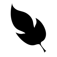 Download black leaf vector illustration simple leaf design nature element organic shape icon graphic design