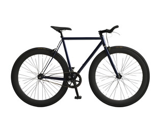 Obraz premium Minimalist Fixed Gear Bicycle PNG, Side View of Clean Modern Bike Isolated on Transparent Background