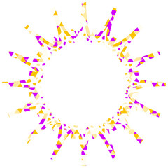 ステンドグラス風吹き出し　三角形模様　ギザギザした形
