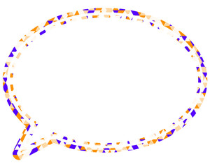 ステンドグラス風吹き出し　三角形模様　丸形