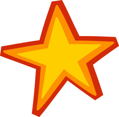 Large Yellow Starburst with Spiky Edges and Red Outline