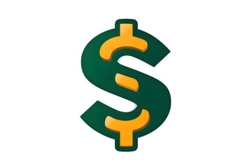 Obraz premium Dollar Sign Icon Green and Yellow Currency Symbol for Finance Business and Economy Graphics