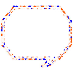 ステンドグラス風吹き出し　三角形模様　角のある八角形