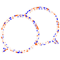 ステンドグラス風吹き出し　三角形模様　重なる会話