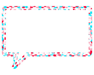 ステンドグラス風吹き出し　三角形模様　四角形