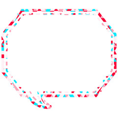 ステンドグラス風吹き出し　三角形模様　角のある八角形