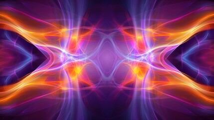 Abstract colorful energy swirls, vibrant background, symmetrical design, perfect for tech or design
