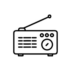 Vintage Radio Icon Retro Broadcast Receiver Illustration
