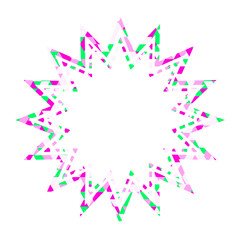 ステンドグラス風吹き出し　三角形模様　ギザギザした形