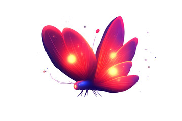 Glowing Butterfly with Vibrant Wings Illuminated by Soft Light Perfect for Fantasy and Nature