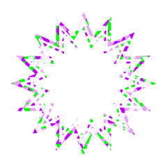 ステンドグラス風吹き出し　三角形模様　ギザギザした形