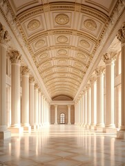 Architectural interior hall space