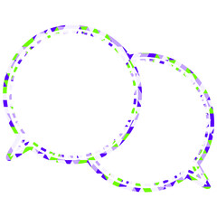 ステンドグラス風吹き出し　三角形模様　重なる会話
