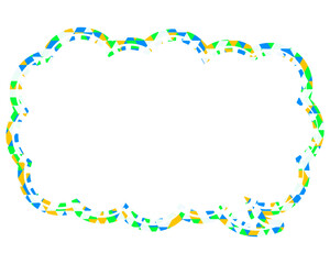 ステンドグラス風吹き出し　三角形模様　細長い雲形