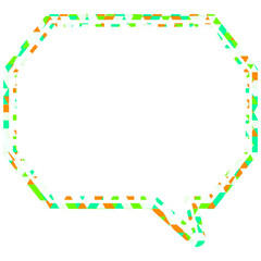 ステンドグラス風吹き出し　三角形模様　角のある八角形