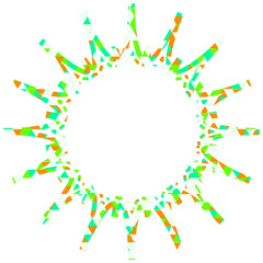 ステンドグラス風吹き出し　三角形模様　ギザギザした形