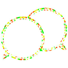 Obraz premium ステンドグラス風吹き出し 三角形模様 重なる会話