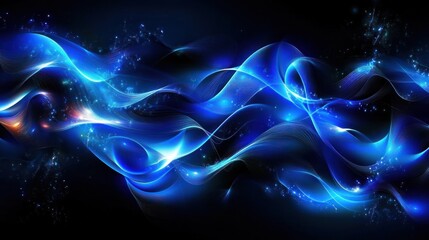 Blue energy flow, dark background, website banner